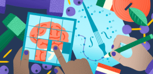ilustration of puzzles for the brain