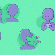 4 silhouettes of people talking, demonstrating the 4 sectors of the radical candor chart