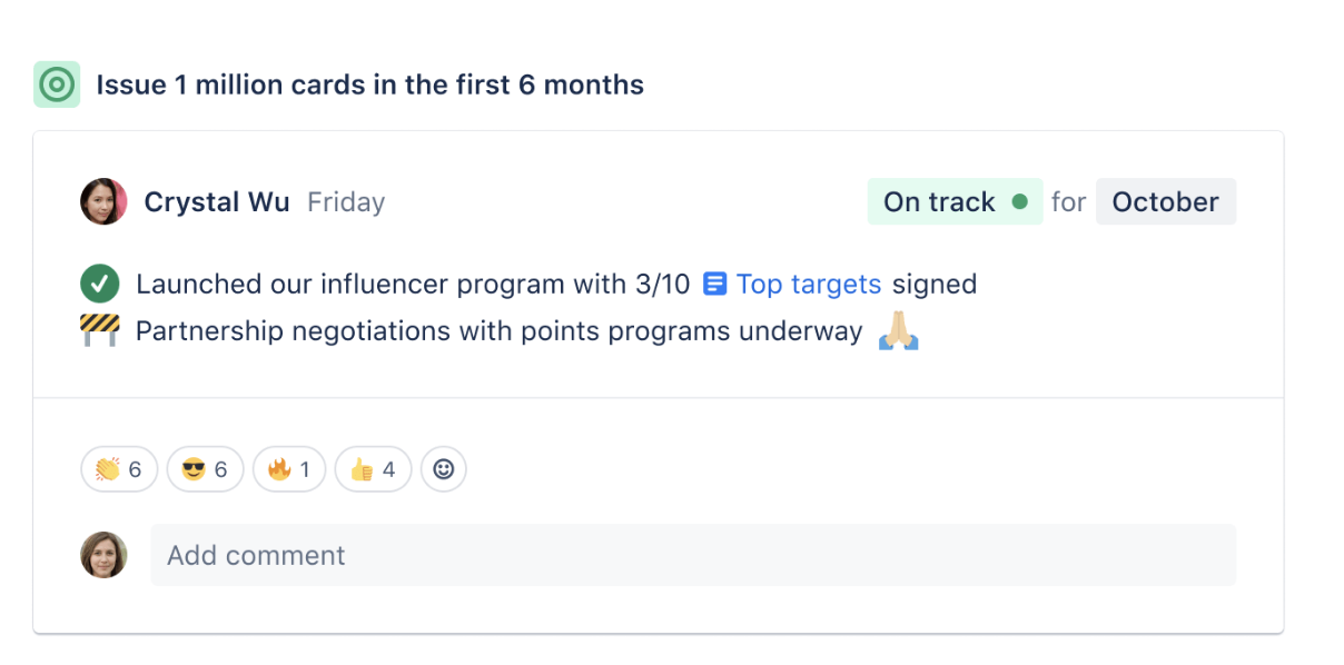 tracking team goals in atlas screenshot