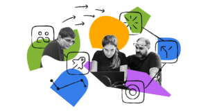 header image for blog post, "How the Atlassian System of Work connects distributed teams"